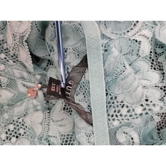 Guess Babydoll Tank Top 2XS Underwired Lace Fitted Sheer VTG 90s Y2K Coquette - Picture 8 of 8